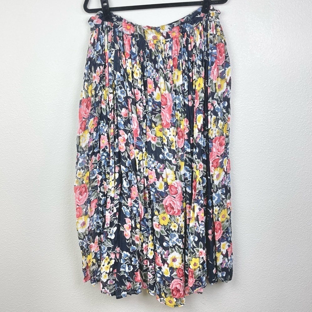 VTG Women's Free Size 100% Cotton Adjustable Waist Flowy Skirt Colorful Bohemian - Picture 11 of 16